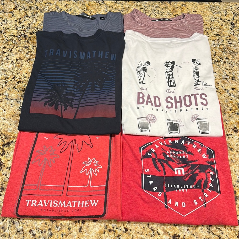 Lot of 6 Travis Mathew sz L t-shirts
